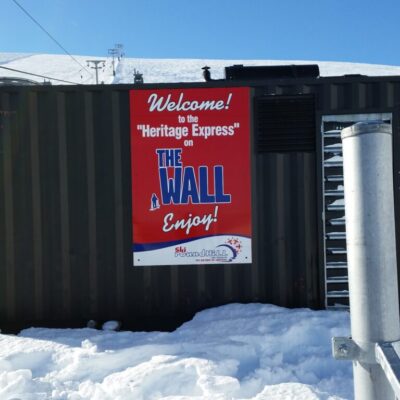 Ski trail sign