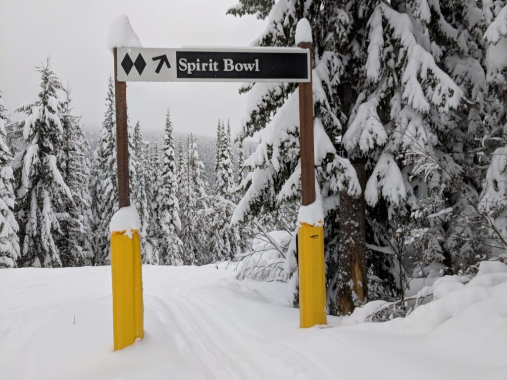 Ski trail sign