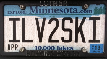 Ski License Plate