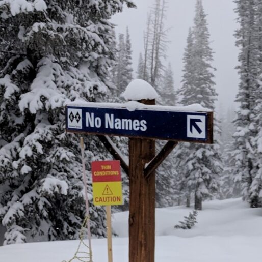 Ski trail sign
