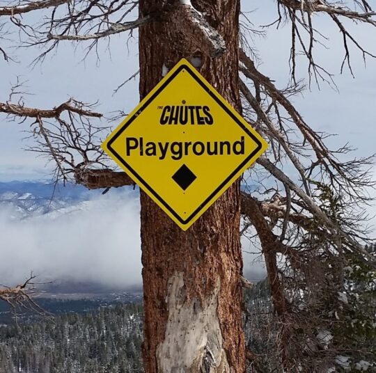 Ski trail sign