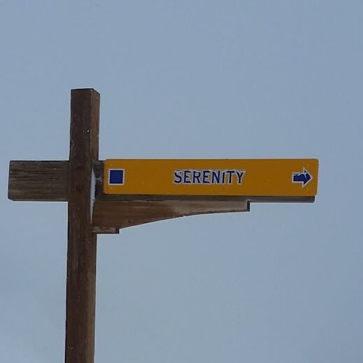 Ski trail sign