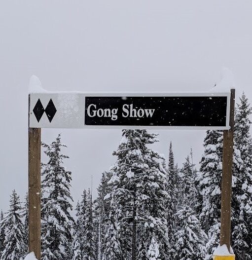 Ski trail sign