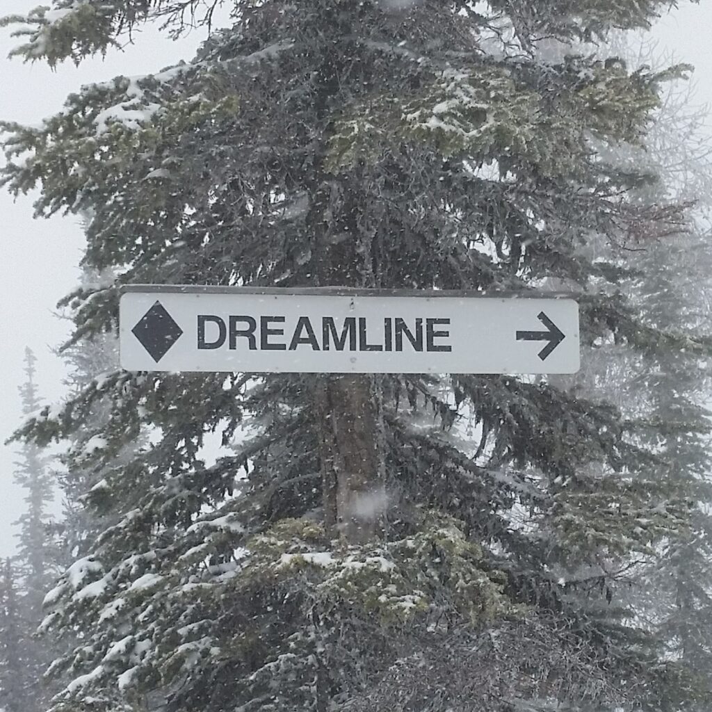 Ski trail sign