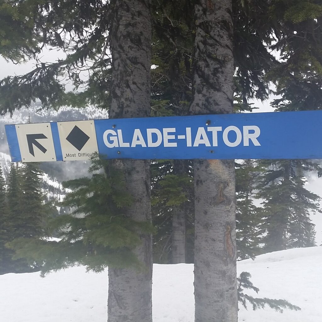 Ski trail sign