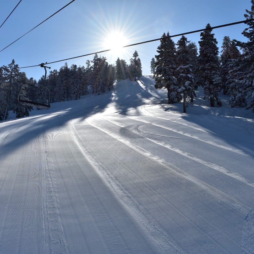 Groomed ski run