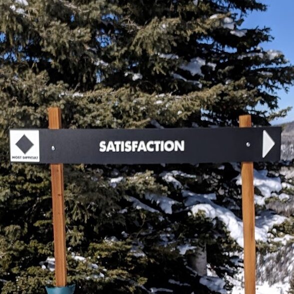Ski trail sign