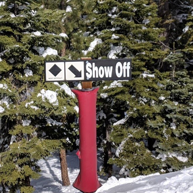 Ski trail sign