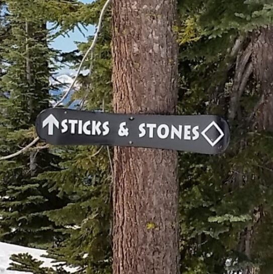 Ski trail sign