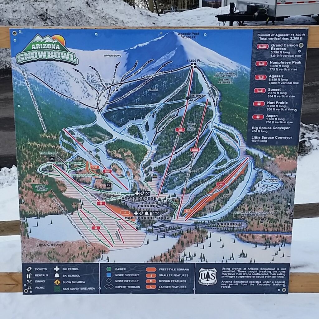 Arizona Snowbowl trail map