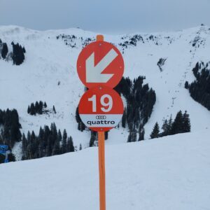 Ski trail sign