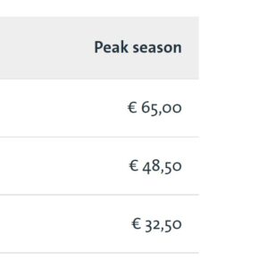 Lift ticket prices