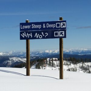 Ski trail sign