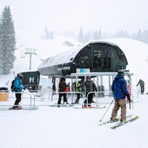 Snowy chairlift
