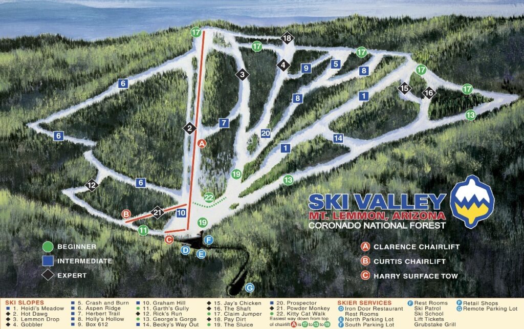 Mt. Lemmon trail map