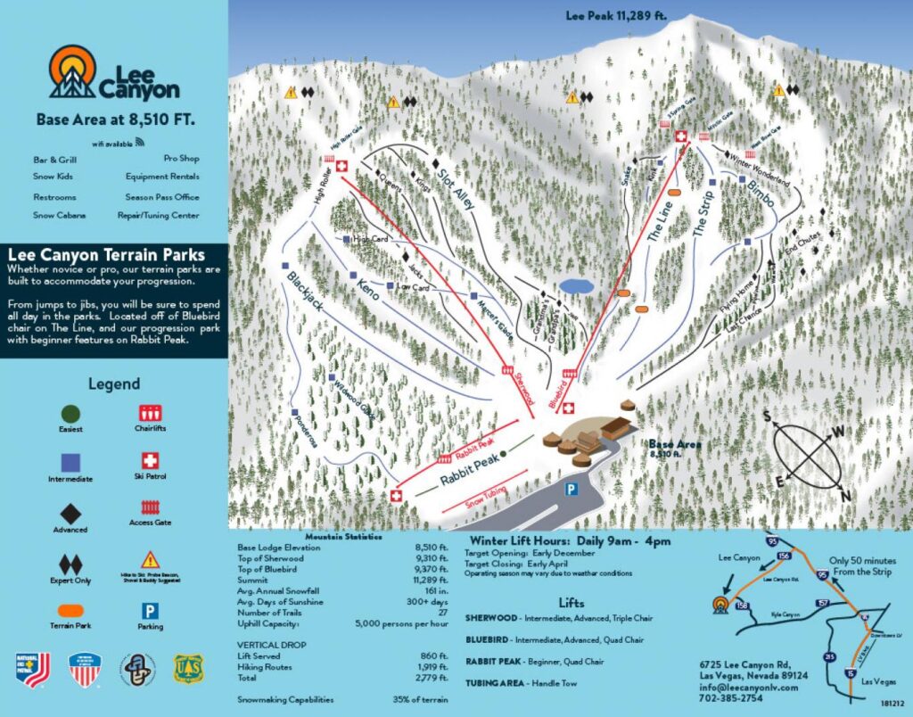 Lee Canyon trail map